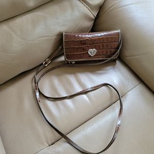 Brighton embossed leather crossbody/wallet
